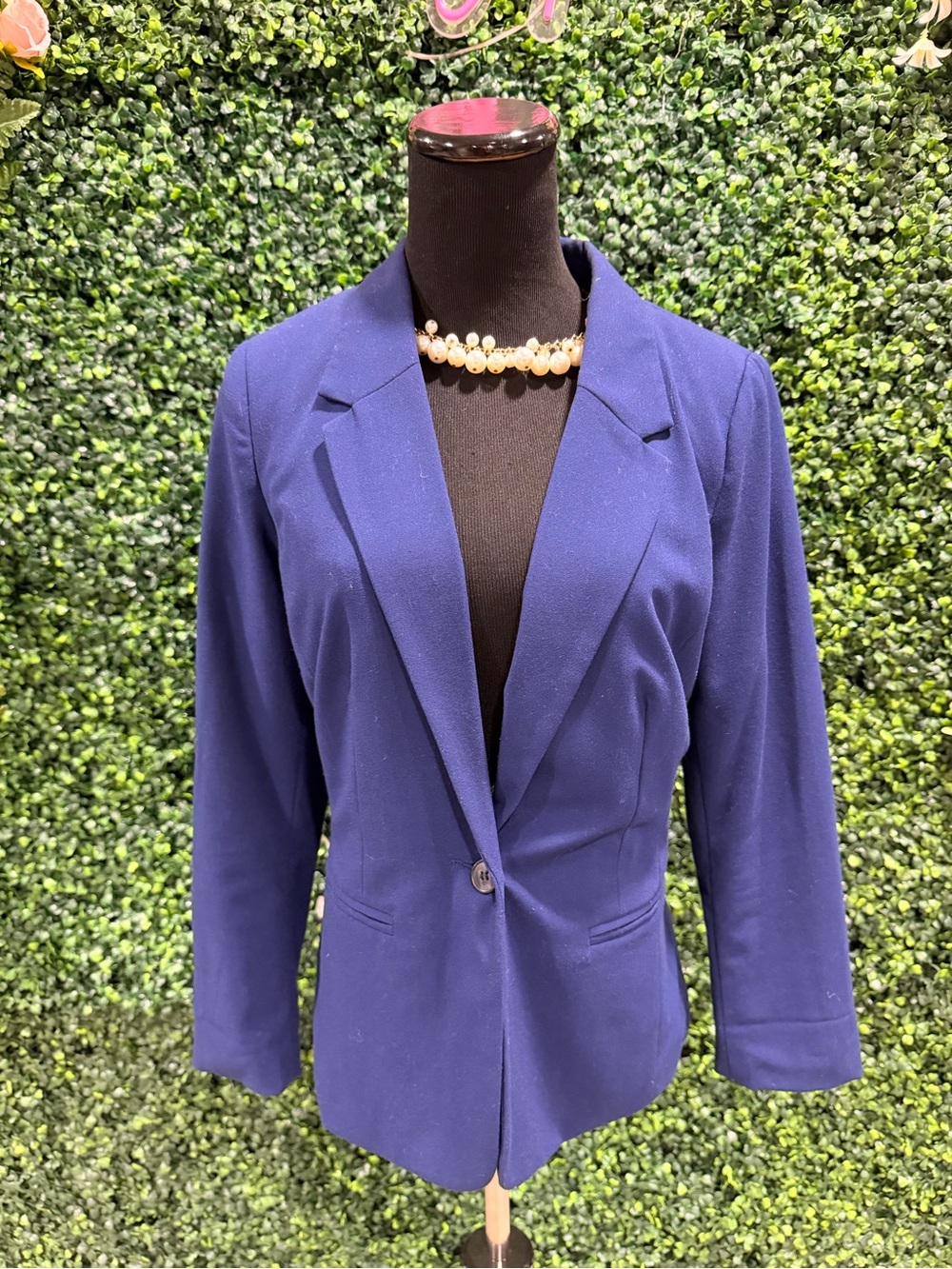 Kensie Royal Blue Single-Button Blazer